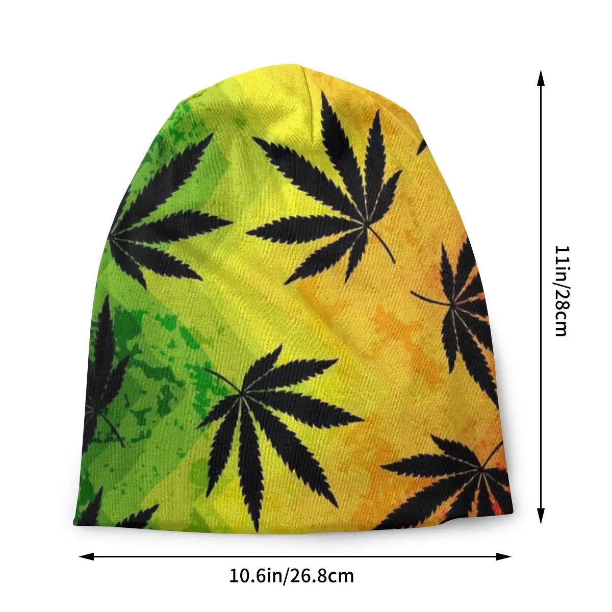 Rainbow Leaf Design Weed Leaf Autumn Female Thin Beanies Cycling Unisex Skullies Bonnet Hats