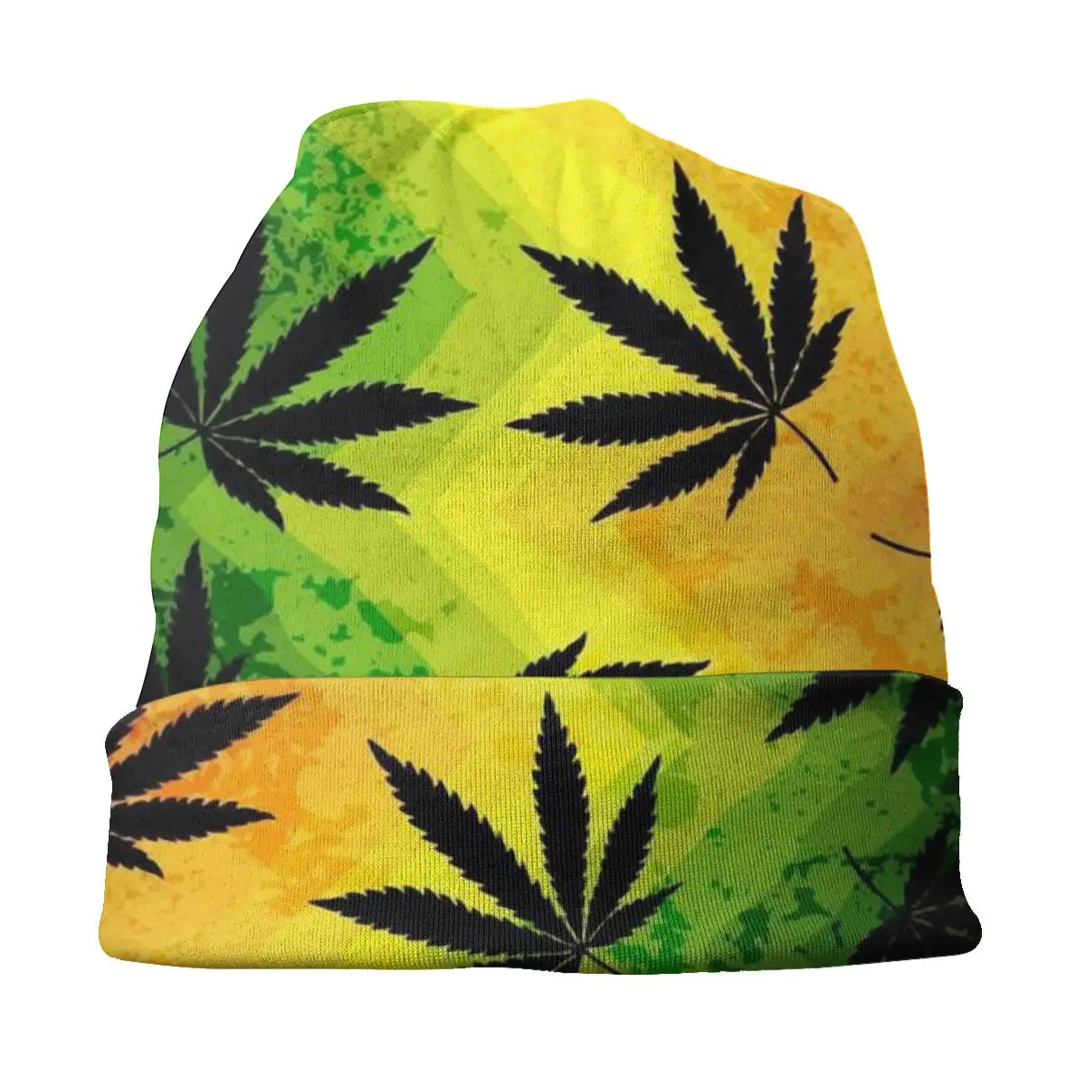 Rainbow Leaf Design Weed Leaf Autumn Female Thin Beanies Cycling Unisex Skullies Bonnet Hats