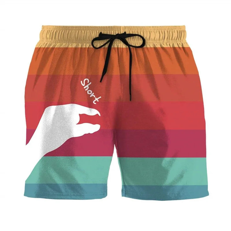 Funny Tanks 3d Print Men Hawaiian Beach Shorts Summer Swim Trunks Casual Street Short Pants Vacation Beachwear Swim Trunks