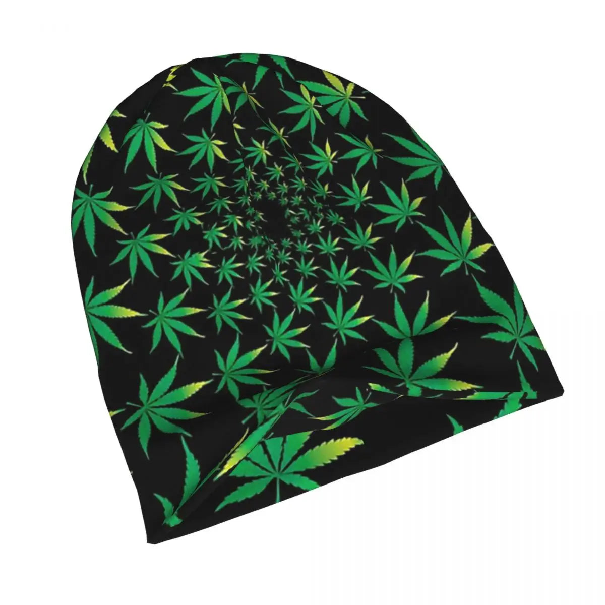 Weed Leaf Skullies Beanies Caps Green Weed Leaves Thin Hat Autumn Spring Bonnet Hats Men Women's Unisex Ski Cap